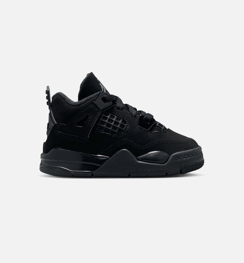 Air Jordan 4 Retro Black Cat – Infant & Toddler Lifestyle Shoe | Black/Light Graphite