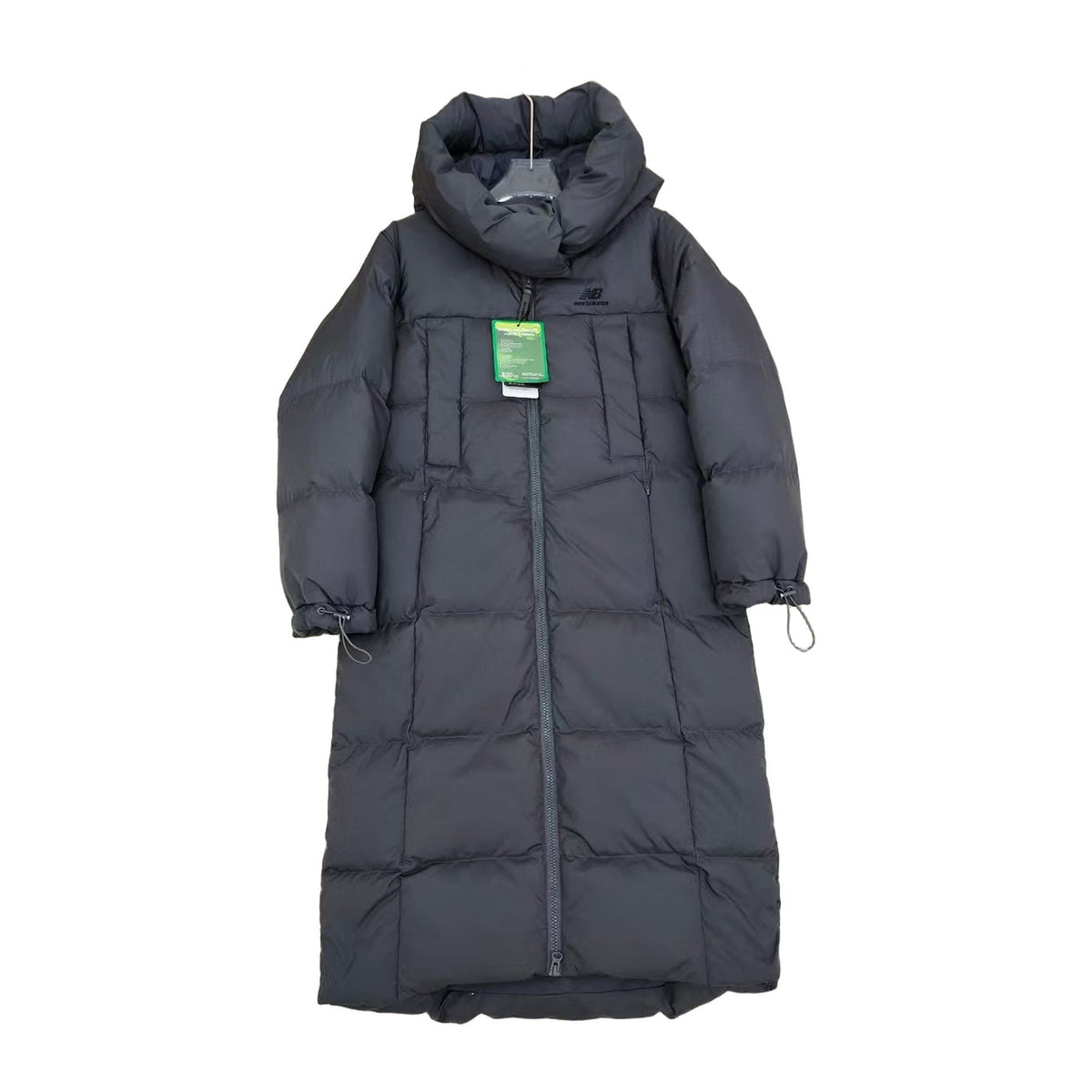 New Balance Hooded Long Puffer Coat – Black